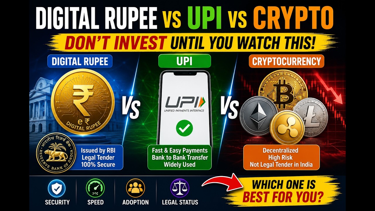 Digital Rupee vs UPI vs Crypto: Don't Invest Until You Watch This
