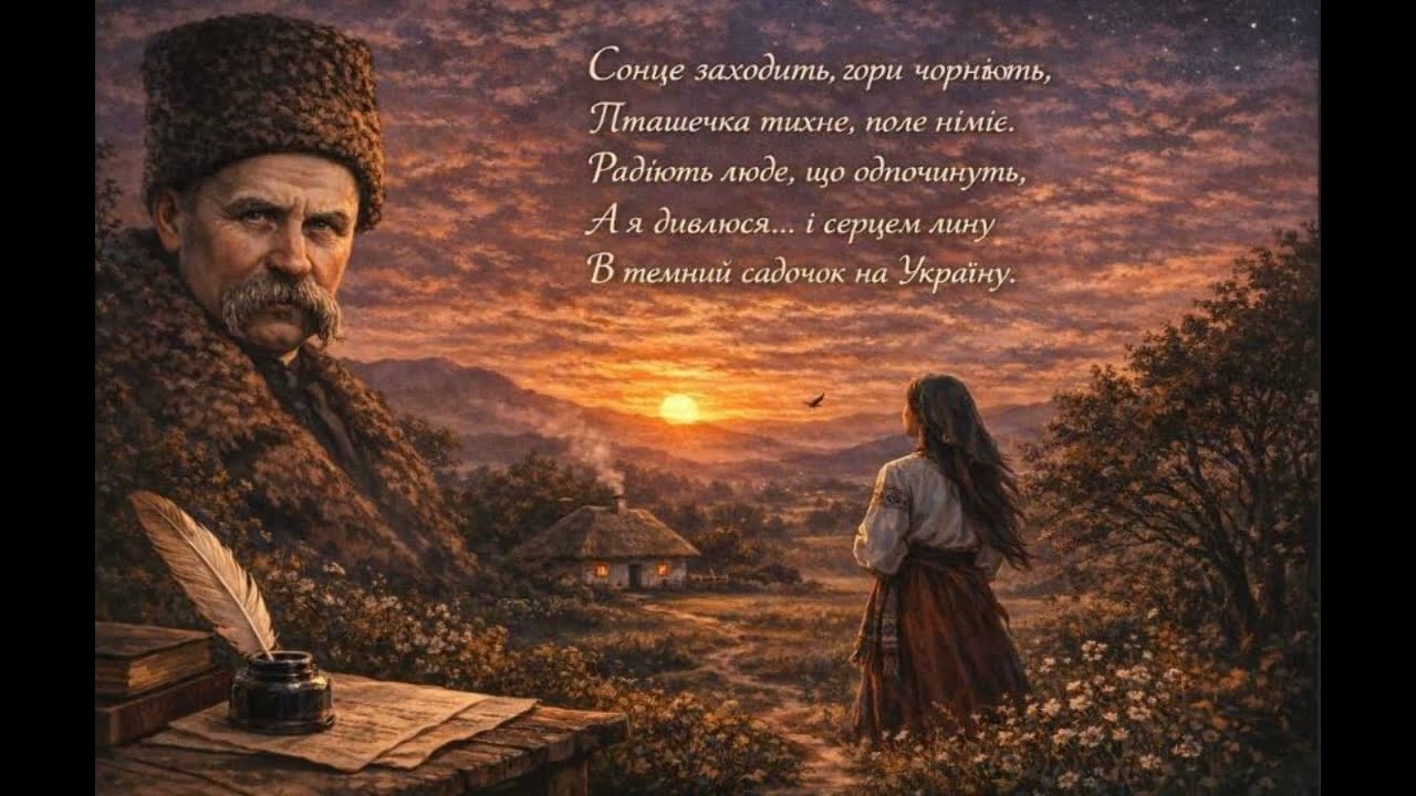 Тарас Шевченко «Сонце заходить, гори чорніють…» («N. N.»)