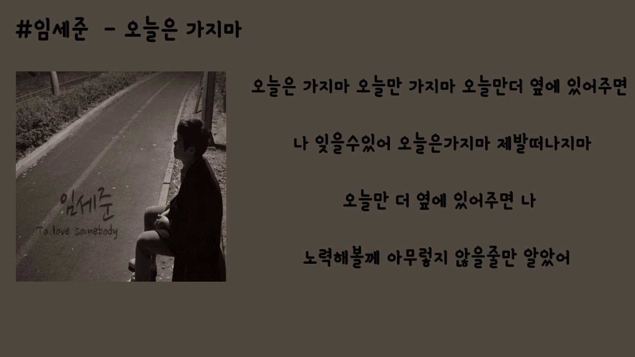 오늘은 가지마 - 임세준 가사