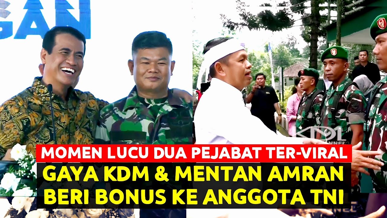 Gaya Lucu KDM dan MENTAN AMRAN Saat Beri Bonus Ke Anggota TNI ! Sama-Sama Tanya Mau Tambah Istri Gak
