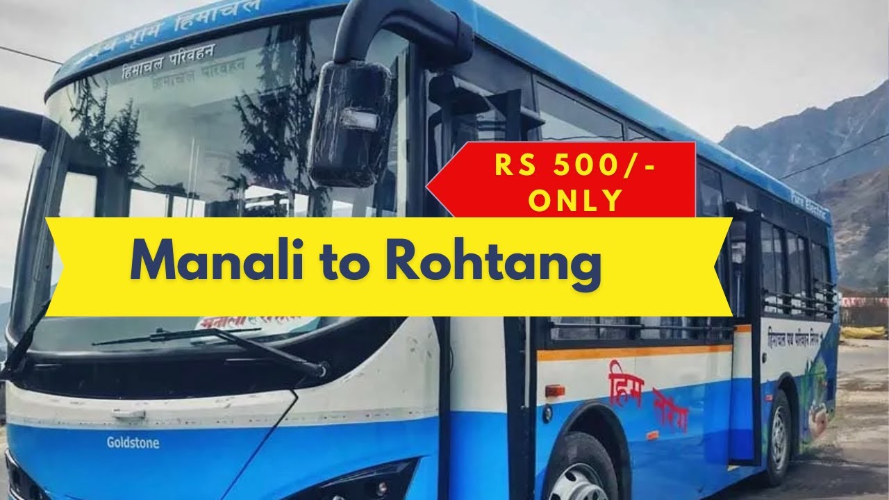 Manali to Rohtang Pass- Electric Bus Journey 2024 by HRTC||Traffic, weather,snow update #rohtangpass