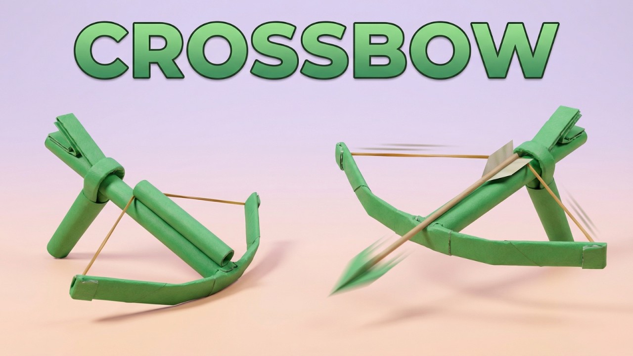 DIY ORIGAMI CROSSBOW THAT ACTUALLY SHOOTS