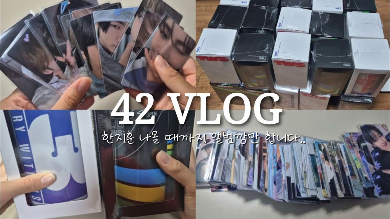 [42로그] 한지훈 나올 때까지 앨범깡만 합니다.. 🫠 / 사이 브이로그 / 덕질 브이로그 / 포카 매입 / 투어스 / 한지훈 / 햎프 / 마따뛰 앨범깡