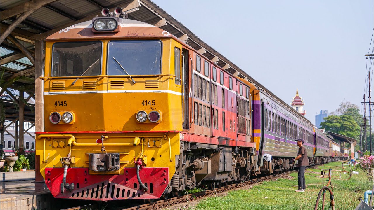 ในที่สุดก็ได้เจอคันนี้ครับ Alsthom 4145 | รวมคลิปรถไฟไทย สถานีรถไฟเชียงใหม่ | Thai Train By First
