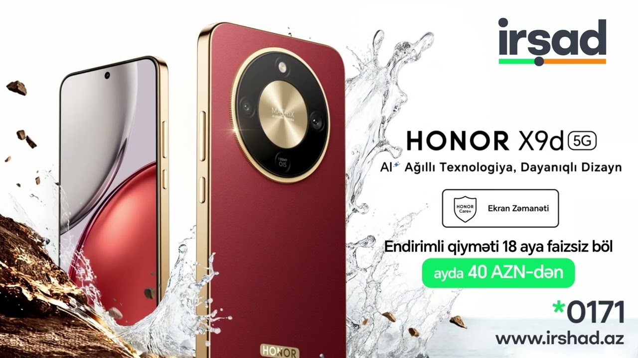 D&ouml;z&uuml;ml&uuml;l&uuml;k axtarırsansa, sənin də se&ccedil;imin HONOR X9d olmalıdır! 💚  #irshad #irşad #smartphone