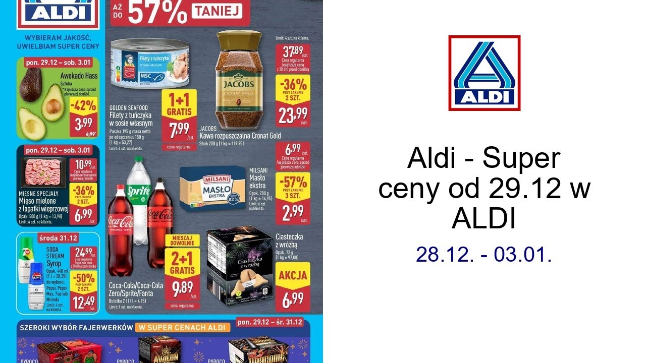 Aldi - Super ceny od 29.12 w ALDI 28.12. - 03.01.