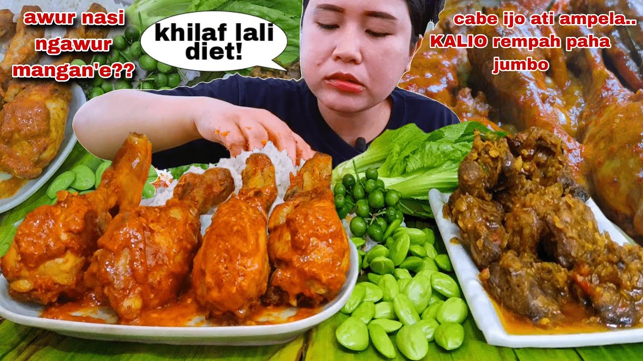 BIASA BIKIN NAMBAH ! KALIO PEDAS PAHA AYAM ATI AMPELA CABE IJO LALAPAN MENTAH PETAI LEUNCA
