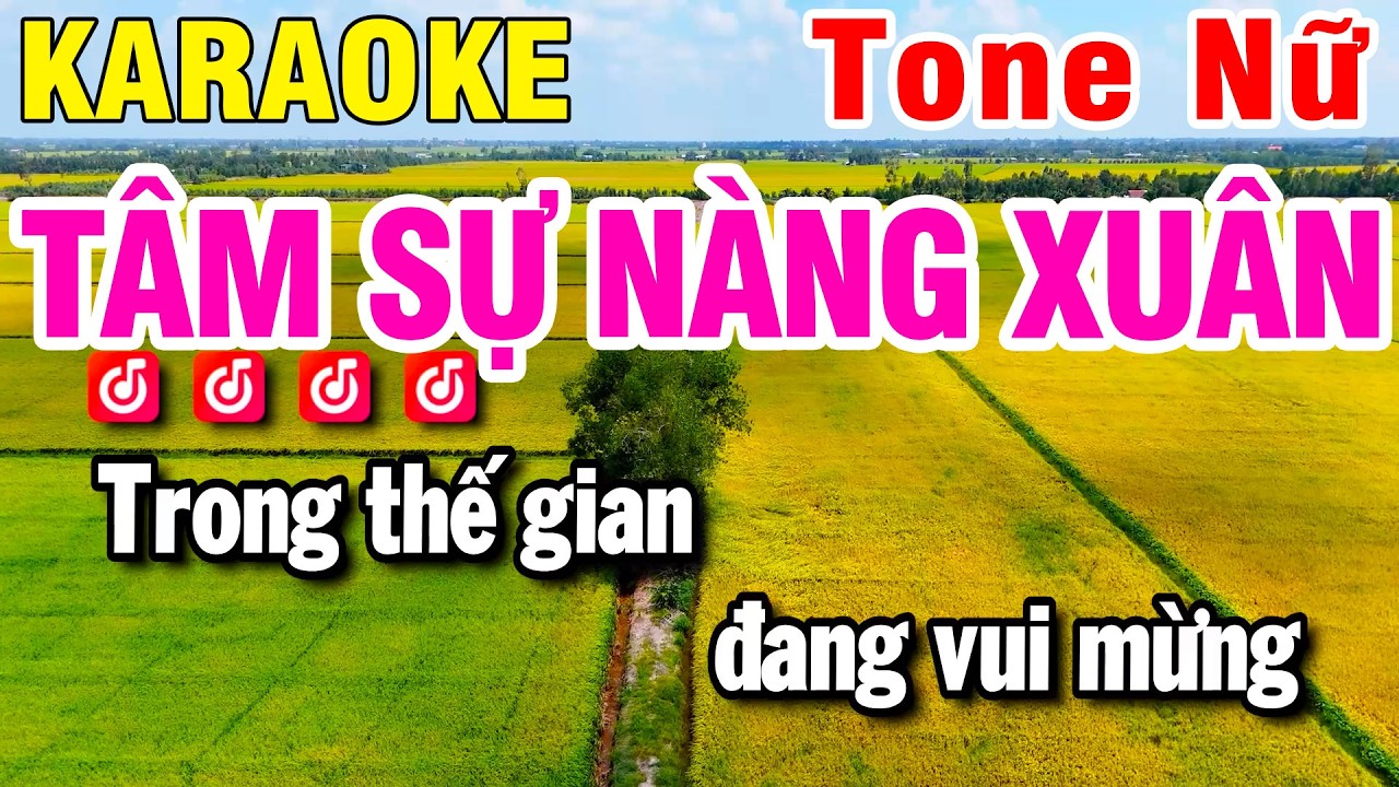 Karaoke Tâm Sự Nàng Xuân Nhạc Sống Tone Nữ Beat Hay | Huỳnh Lê