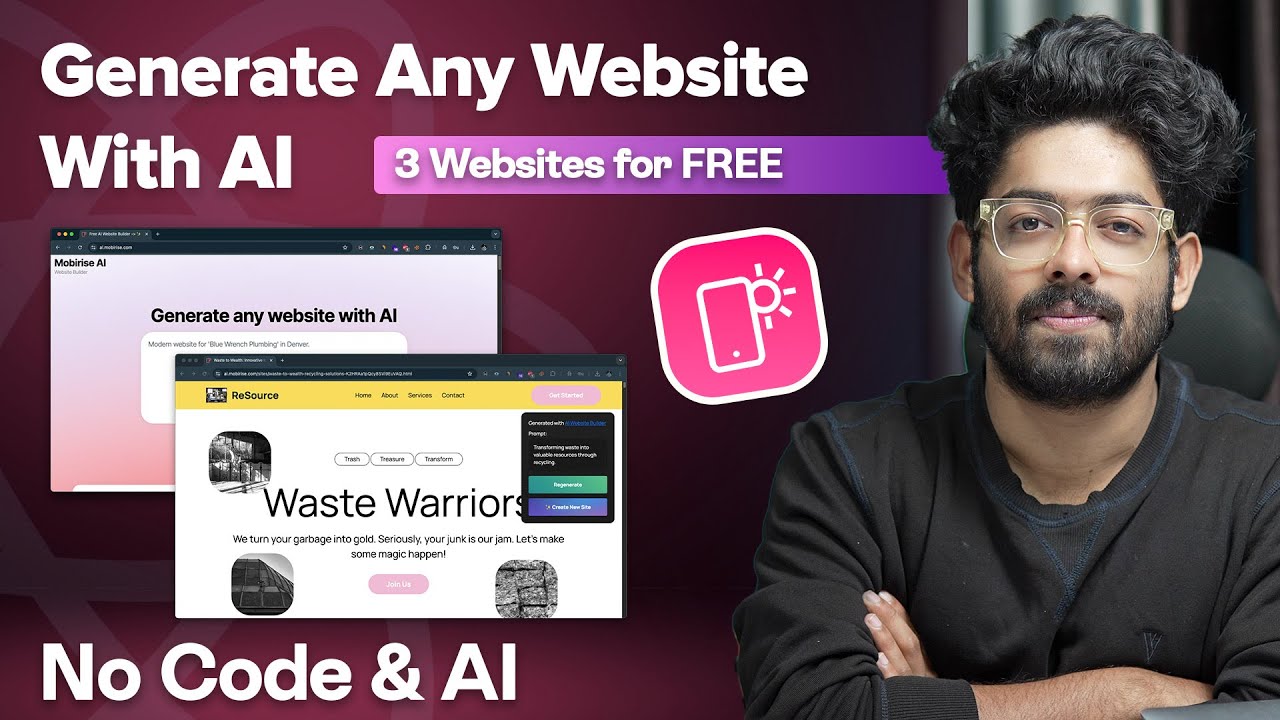 No Code, No Design Skills? Build a Website with Mobirise AI Builder! [3 Websites FREE/mo]