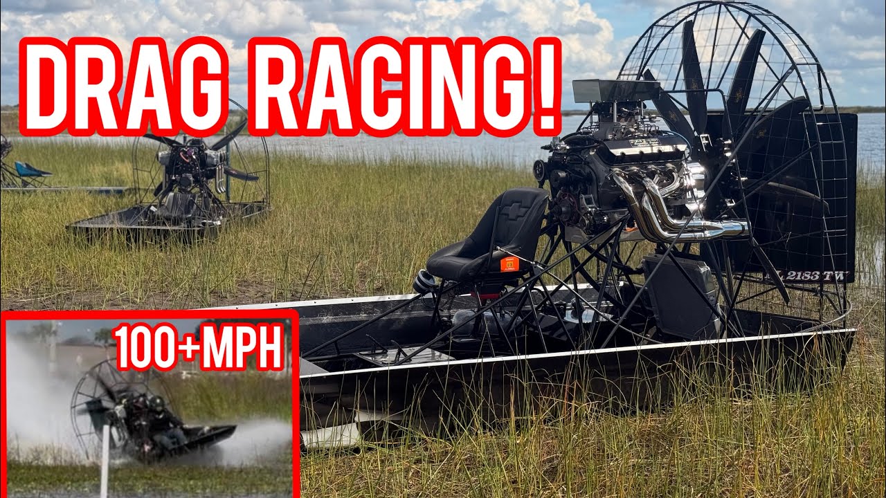 Drag Racing our Airboats! (Crazy Fast) 