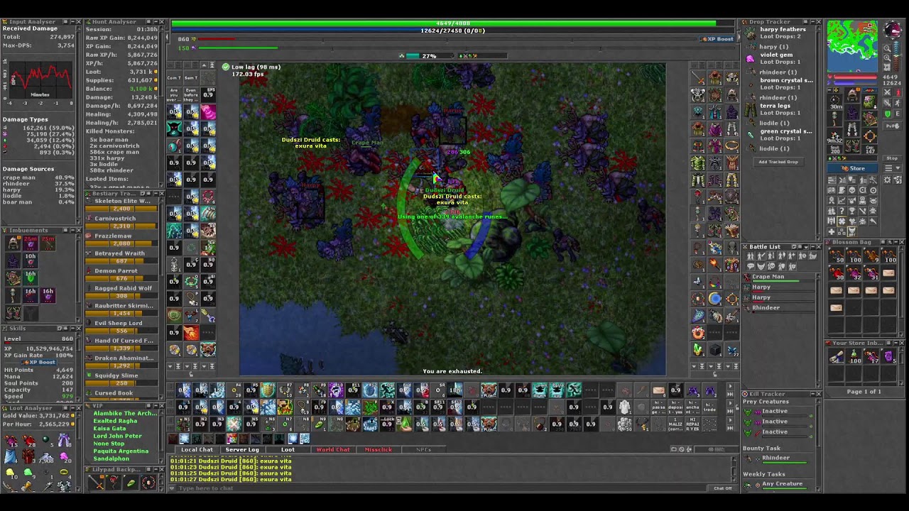 Bounty Task Rhindeer 587/587 Elder Druid 860 Kalibra