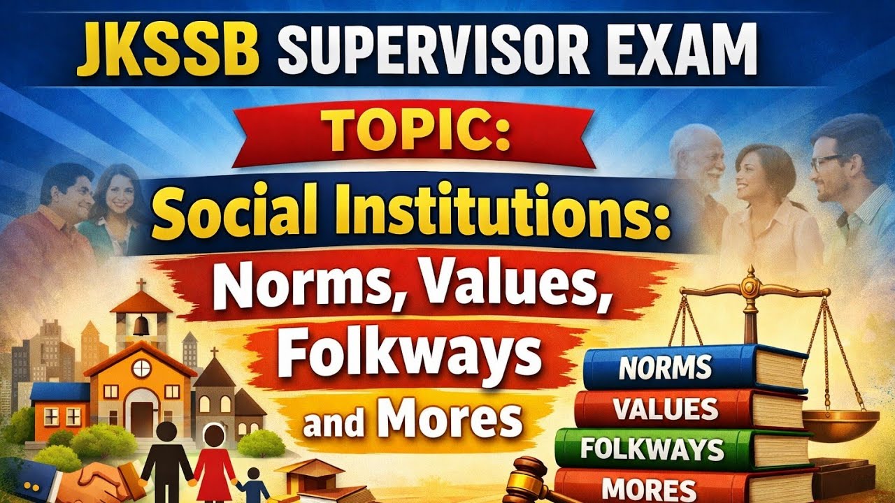 #jkssb #supervisor exam #sociology TOPIC- SOCIAL INSTITUTIONS
