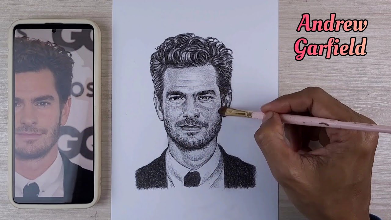 Drawing Andrew Garfield the Amazing Spiderman