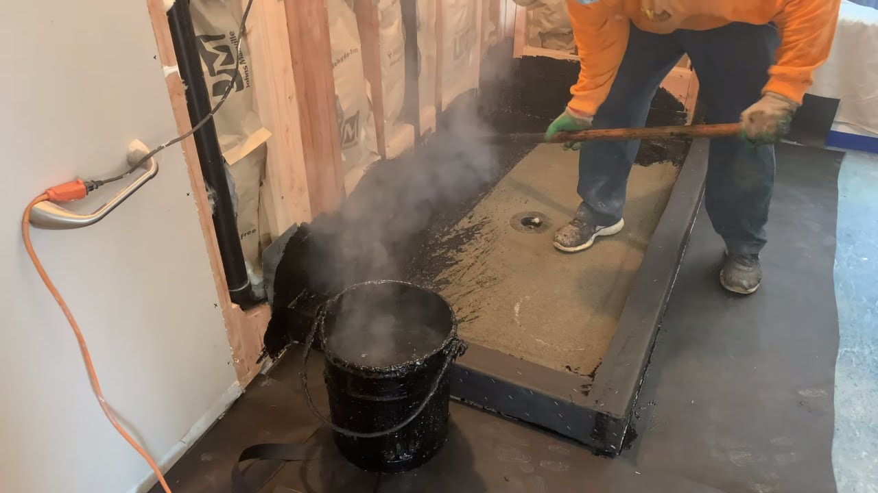 How to Waterproof a Shower Floor | Hot Mop a Shower Pan | Pulsar Construction