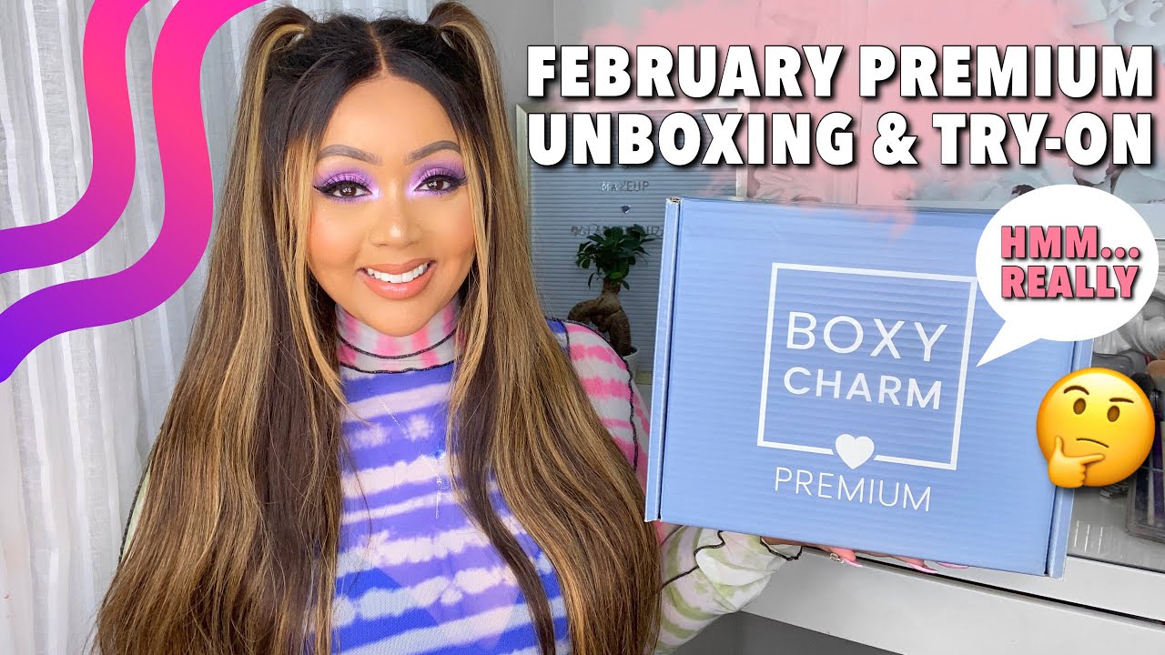 FEBRUARY 2021 $35 BOXYCHARM PREMIUM UNBOXING & TRY-ON 💙|| BEAUTY BOX REVIEW || BOXY ❌⭕️❌⭕️