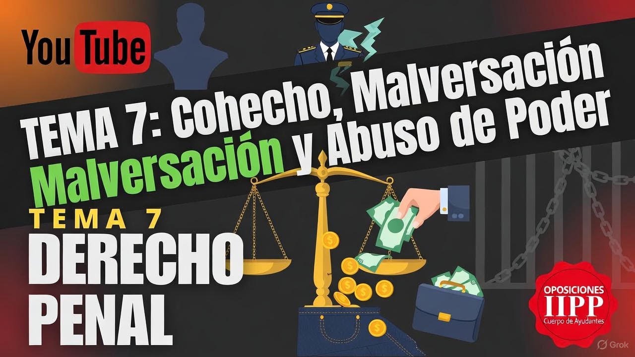 TEMA 7 DERECHO PENAL : Corrupci&oacute;n, Malversaci&oacute;n,Cohecho y Prevaricaci&oacute;n, Delitos Funcionarios IIPP
