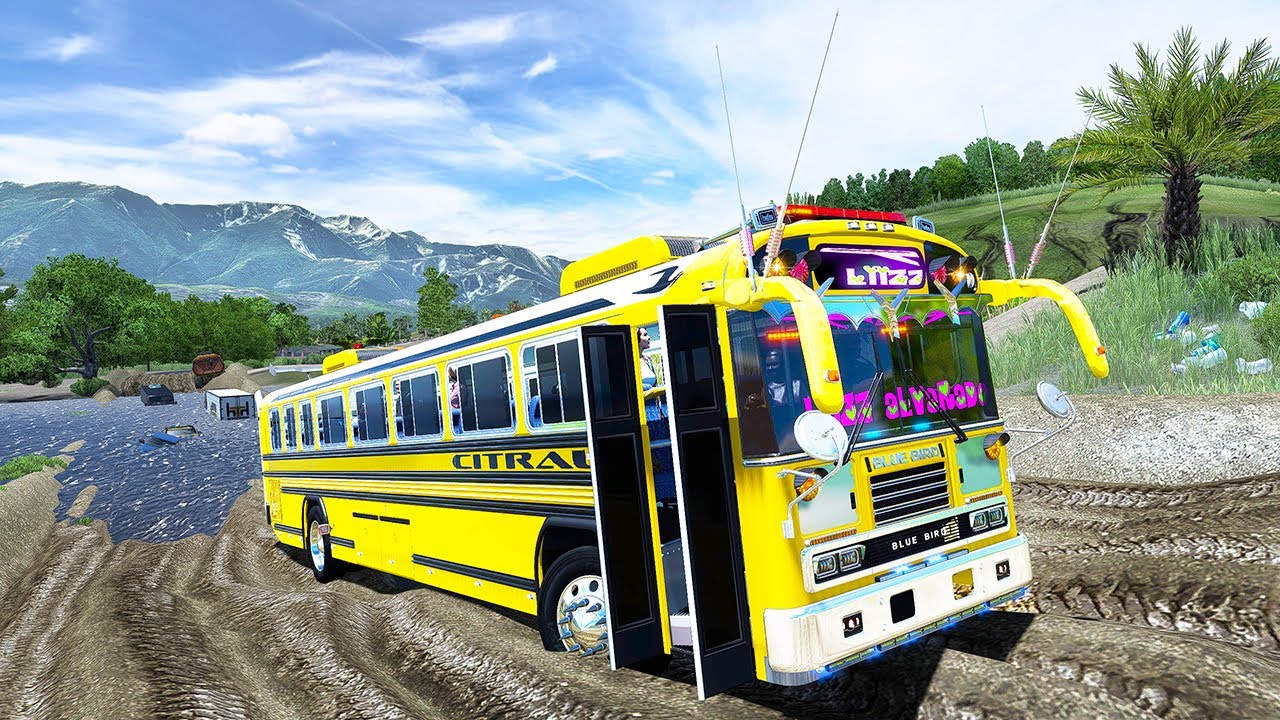 ¿Puedo sobrevivir conduciendo autobús Blue Bird Estilo Honduras A Alta Velocidad ATS Mods