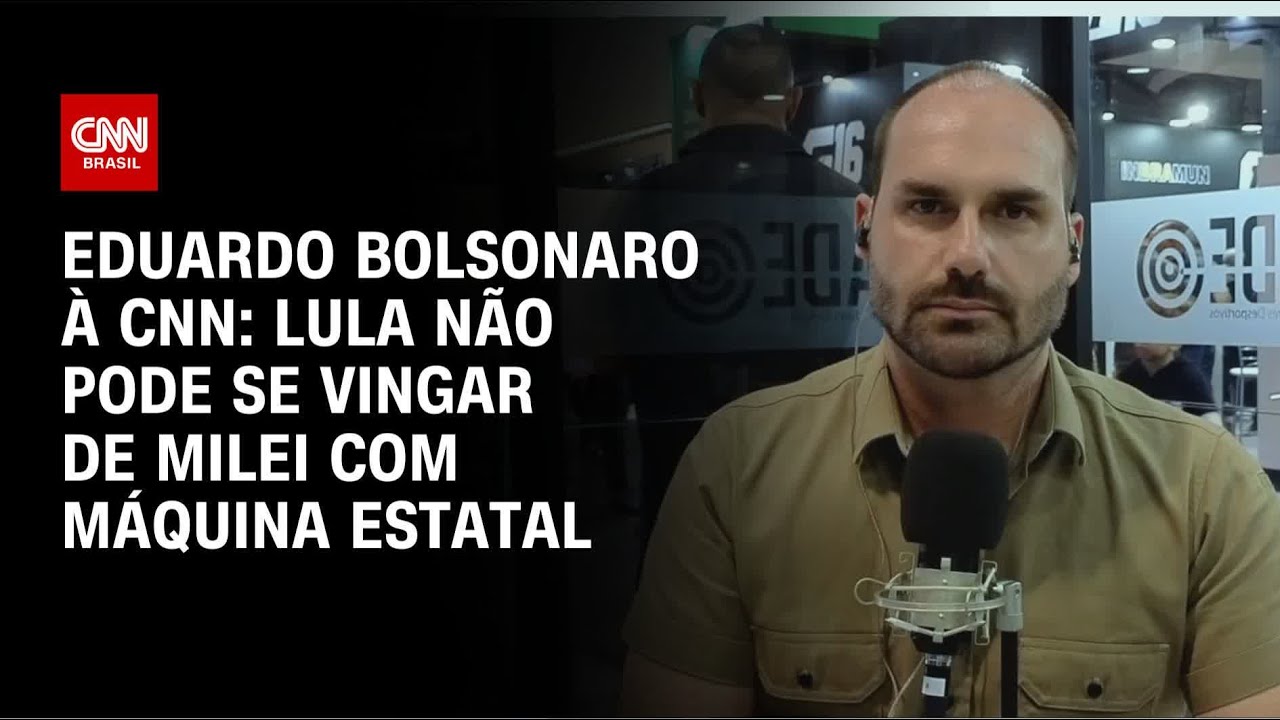 Eduardo Bolsonaro à CNN: Lula não pode se vingar de Milei com máquina estatal | CNN 360°
