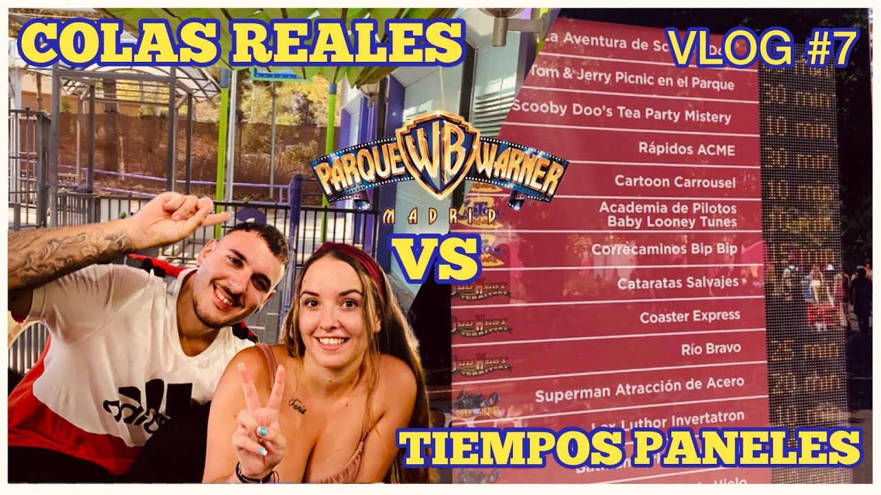 ¿Son REALES los TIEMPOS de los PANELES en Parque Warner Madrid?🕒🎢 |PANELES🆚COLAS REALES| #vlog7