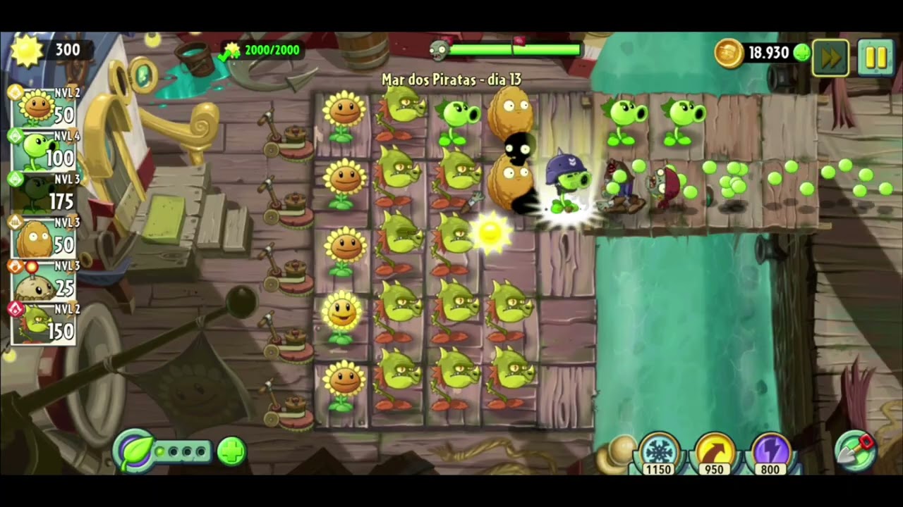 PvZ 2 continuação mar dos piratas fase 12-14 (part 8)