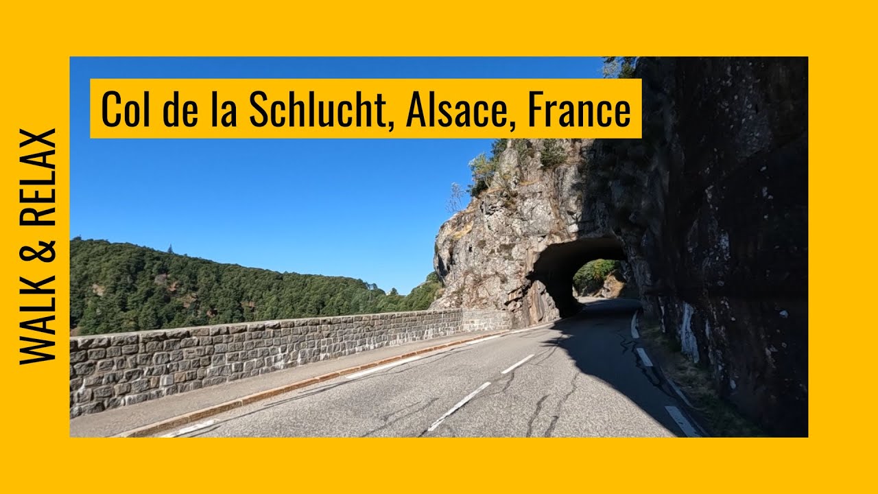 Relaxing Mountain Road Trip at Col de la Schlucht, Alsace, France.