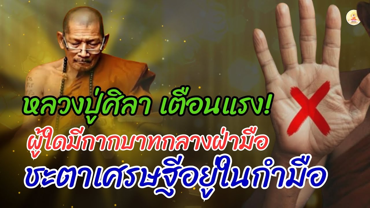 หลวงปู่ศิลาเตือนแรง! ผู้ใดมีกากบาทกลางฝ่ามือ ชะตาเศรษฐีอยู่ในกำมือ #หลวงปู่ศิลา 