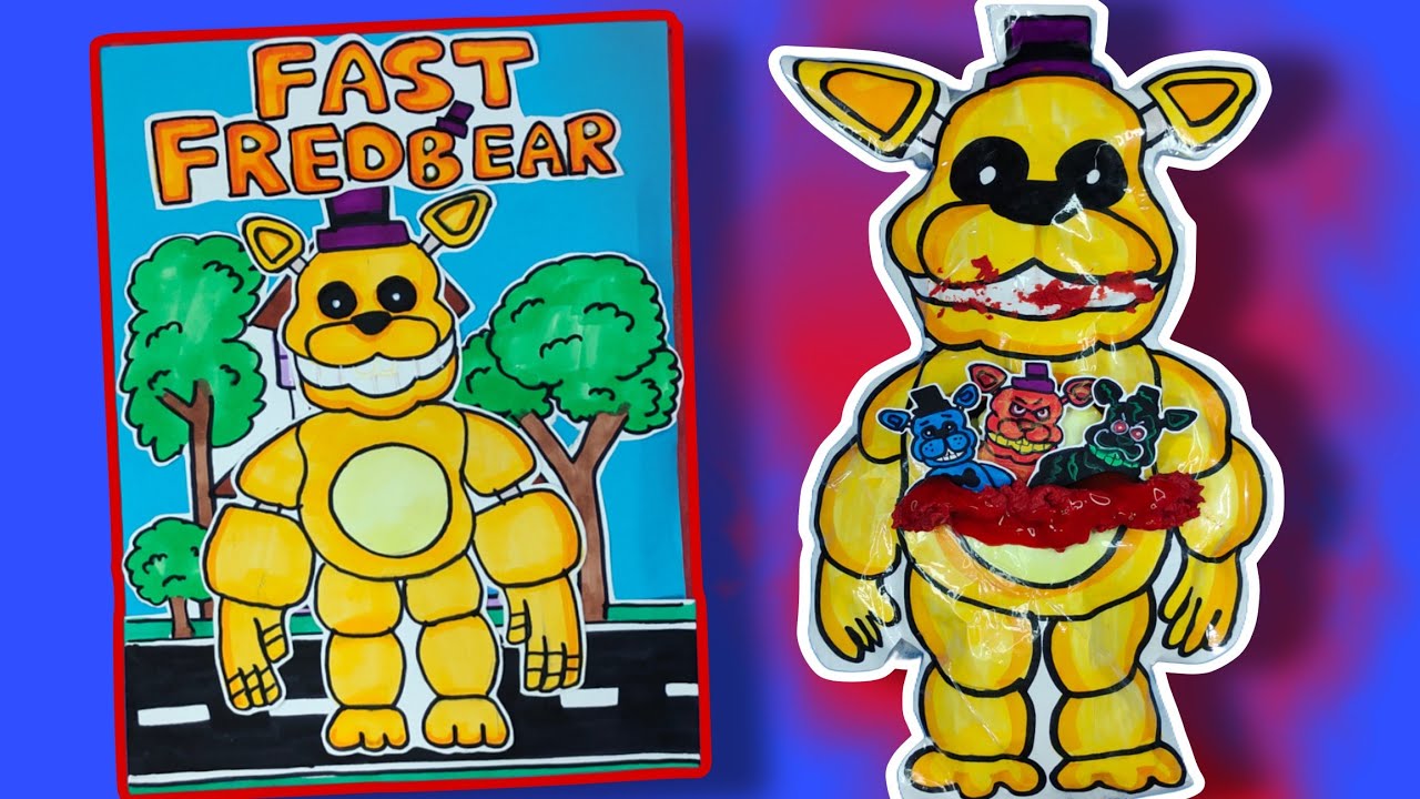 Making FIVE NIGHTS AT FREDDYS HORROR Game Book🧸🤣( +Fast Fredbear Squishy) Full Game.. All Jumpscares