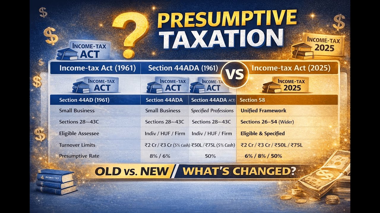 📌 Presumptive Taxation Reimagined – Section 58, Income-tax Act, 2025