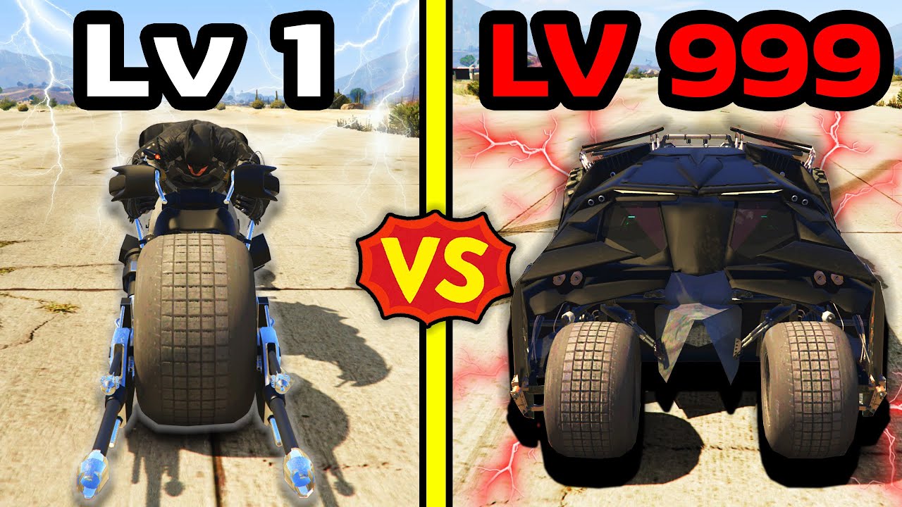 รถแบทแมน Lv.1 Vs Lv.999 ป่วนเมืองสุดเกรียน! GTA V Mods