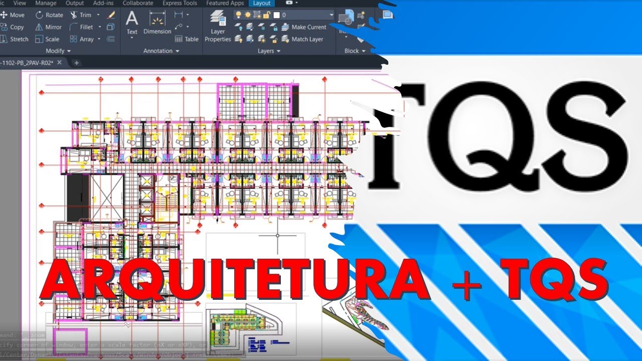 Como preparar e inserir a arquitetura no TQS (referência externa) | plantas arquitetônico DWG no TQS