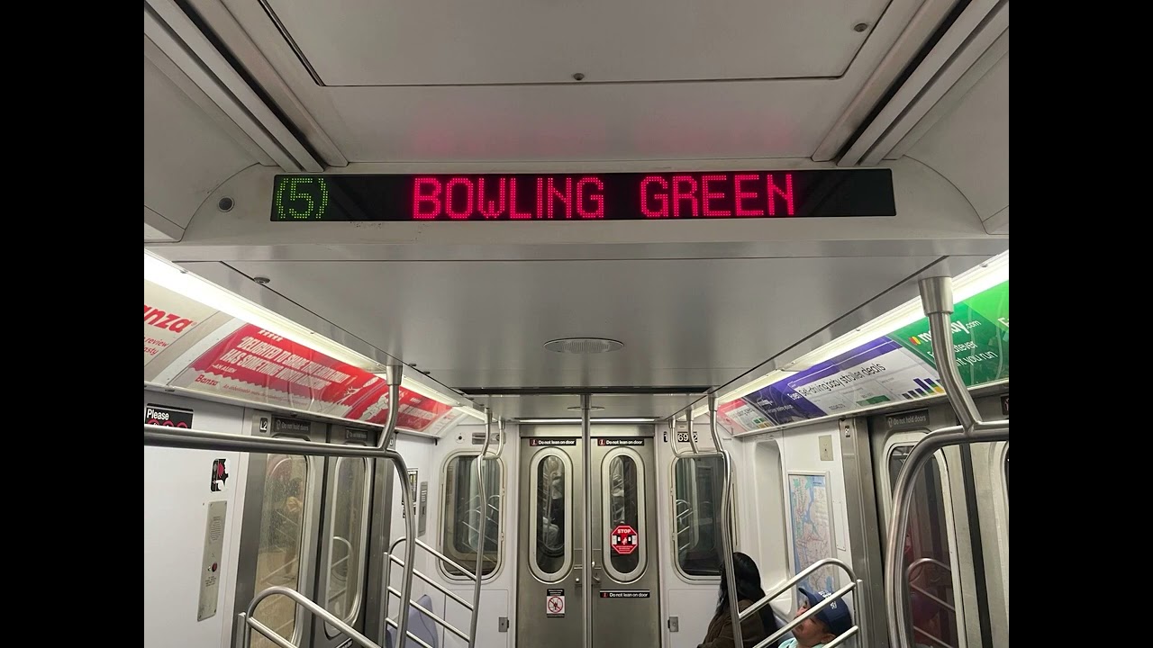 NYCA || R142 (5) Train Announcements To Bowling Green || Via Lexington Avenue Express