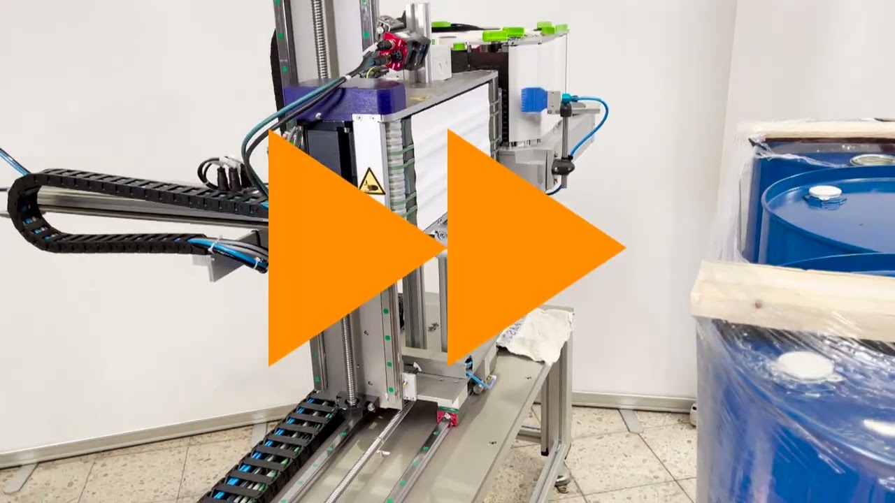 Chemical drum pallet labelling system - Multi label GHS application