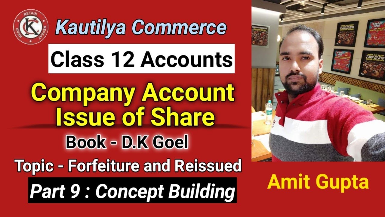 Class 12 : Issue of Share | Company Account | Forfeiture and Reissued | Part 9