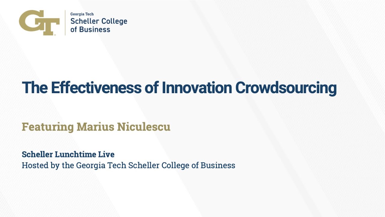 The Effectiveness of Innovation Crowdsourcing, Featuring Professor Marius Florin Niculescu