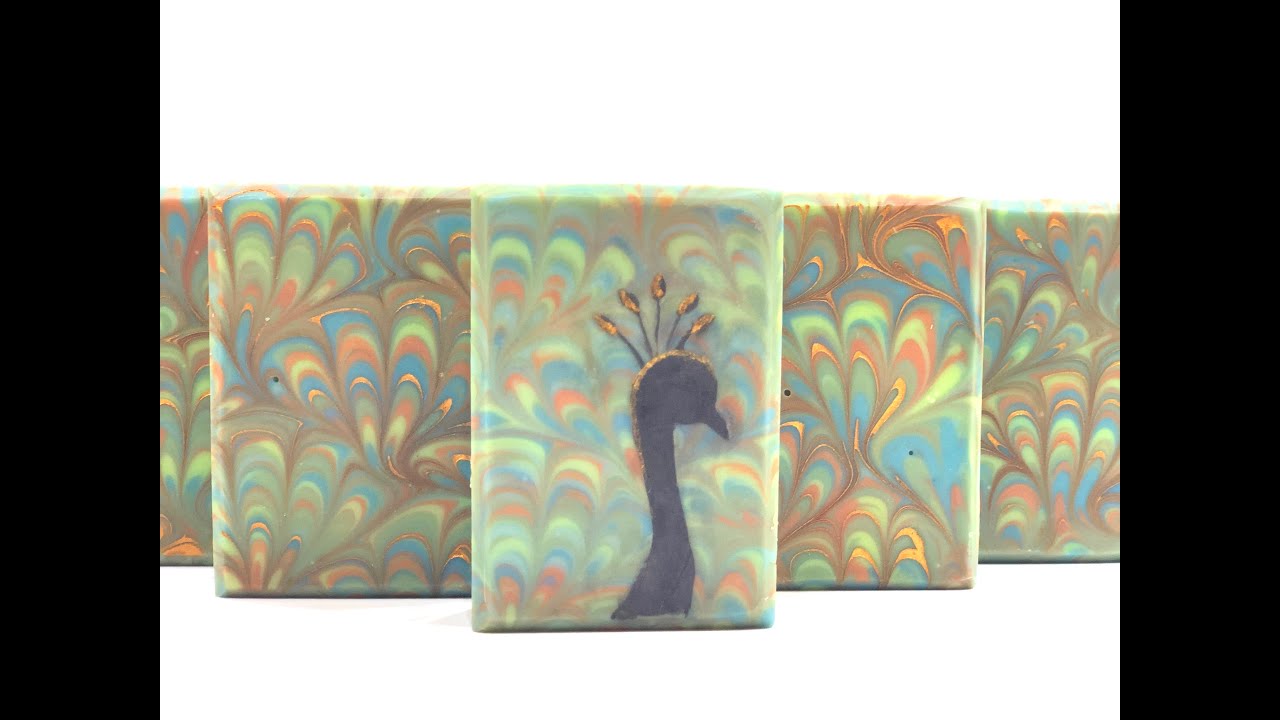 Peacock swirl Cold process soap