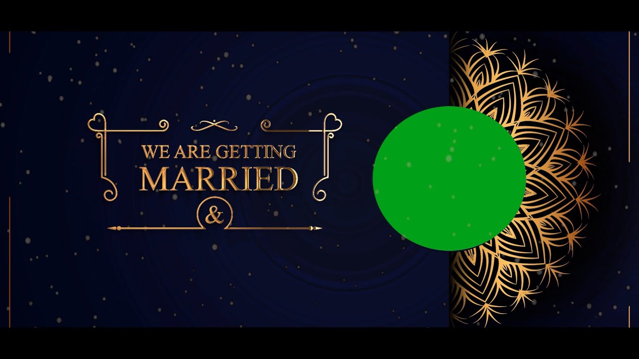 Golden Green Screen Wedding Invitation // With Demo //  link in description // KM Creative works
