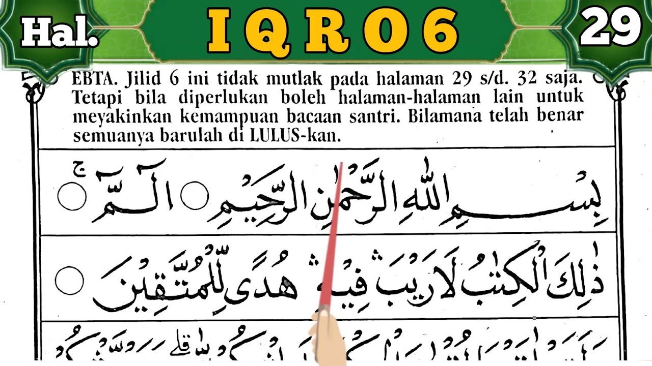 CARA MUDAH BACA AL QURAN DARI NOL DENGAN IQRO| Iqro 6 Halaman 29