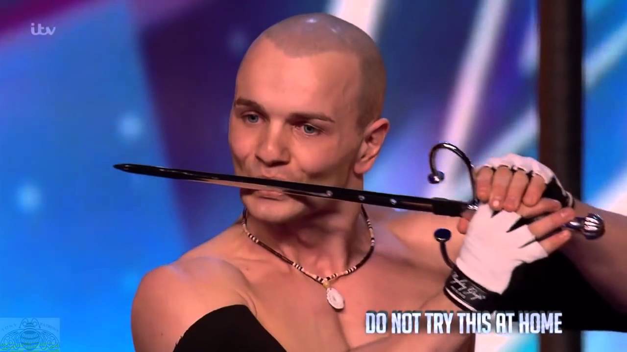Britain's Got Talent 2016 S10E01 Alex Magala Insane Daredevil Acrobat Sword Swallower Full Audition