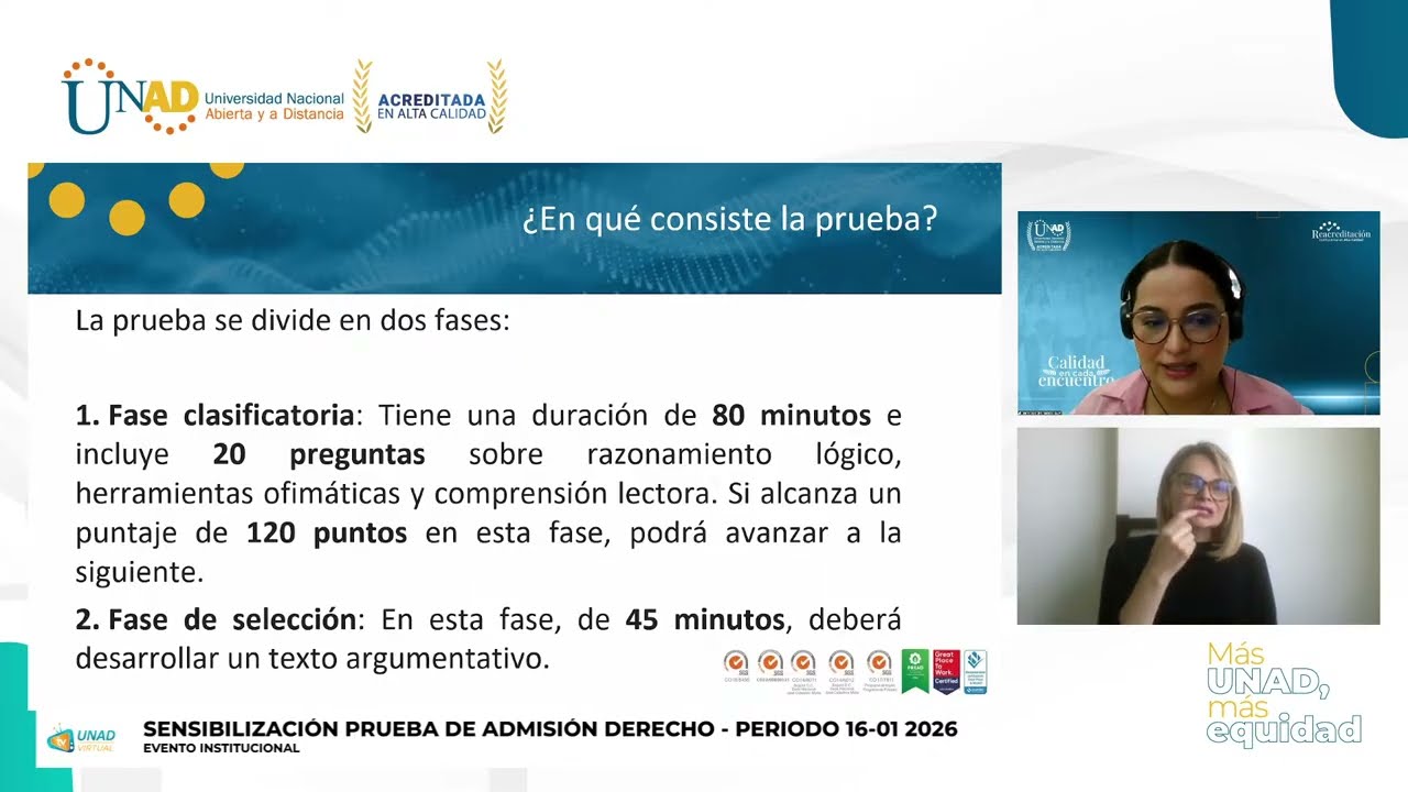 Sensibilización Prueba de Admisión Derecho - Periodo 16-01 2026