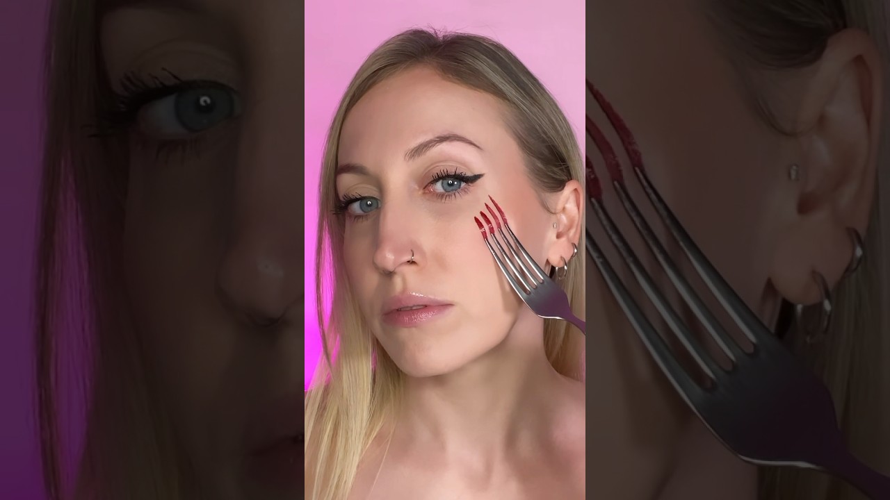 Makeup Halloween con una forchetta👀