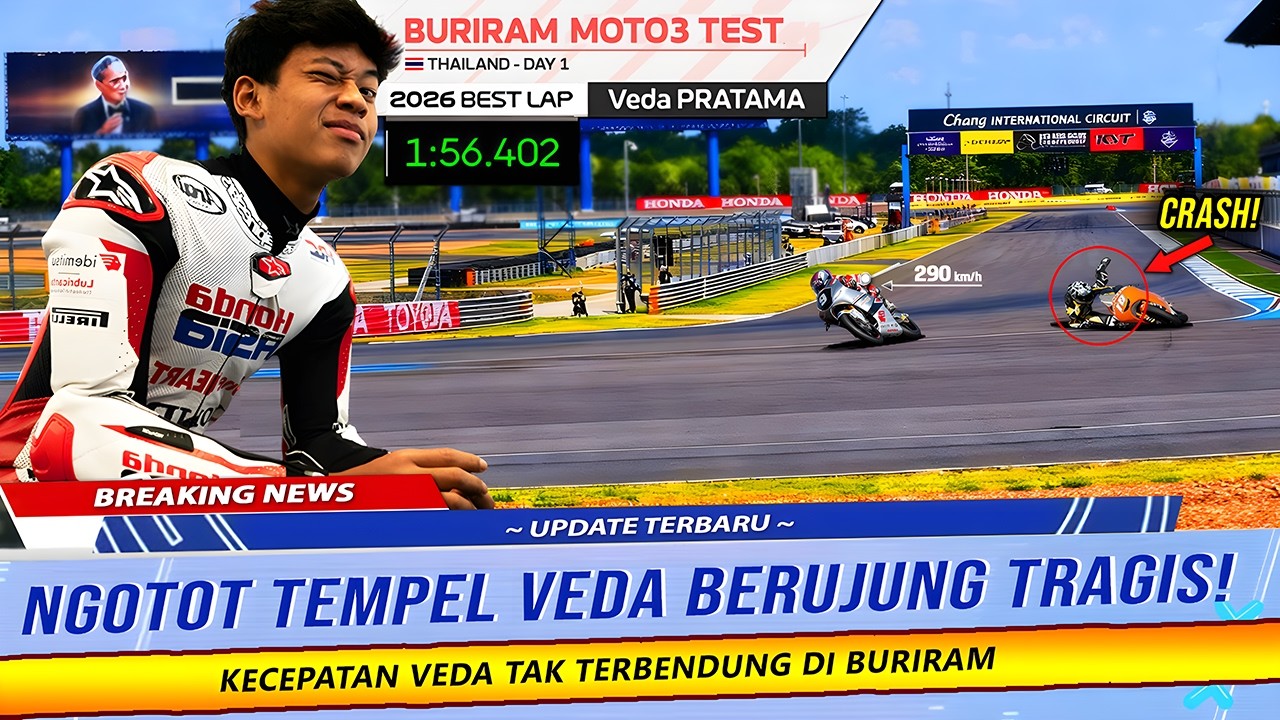BIKIN RIVAL BLUNDER! KECEPATAN VEDA MELEDAK DI TES MOTO3 THAILAND HARI INI