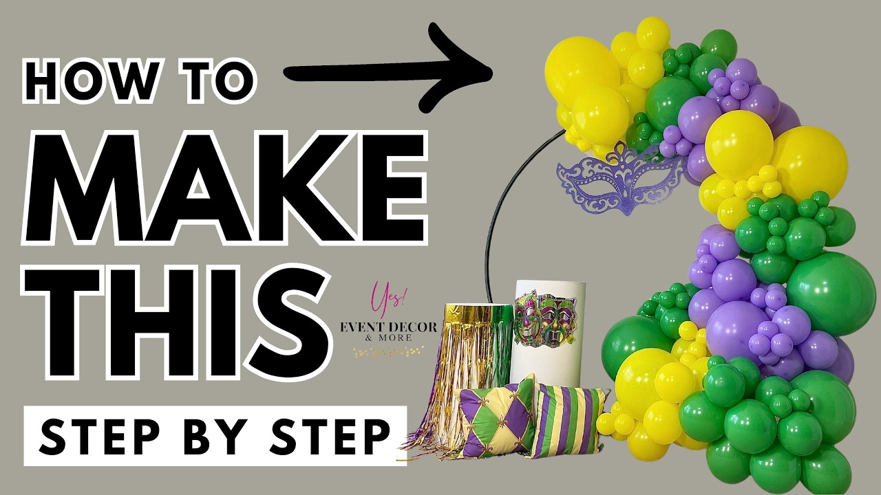 How To Make A Mardi Gras Balloon Backdrop | DIY Tutorial