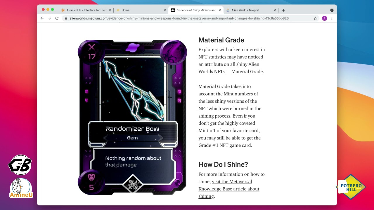 #Alien Worlds - MINE & SHINE!!! #GwBNFT #bipoccommunity  #NFTgaming #virtualland#play2earn