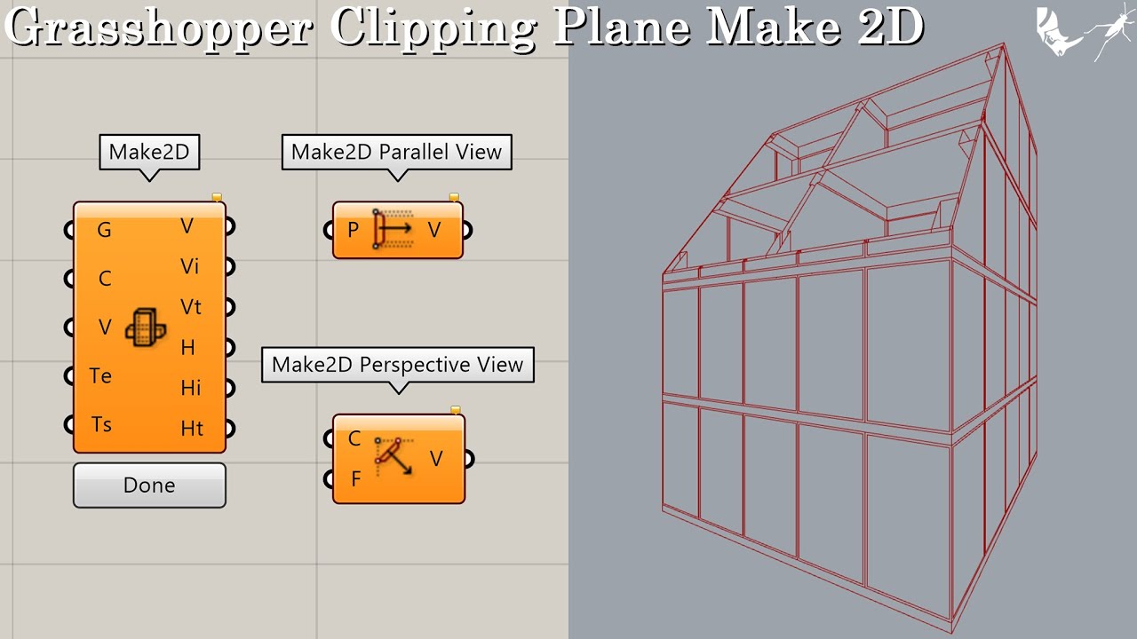 [Grasshopper] Clipping Plane and Make2D for creating cross-sections