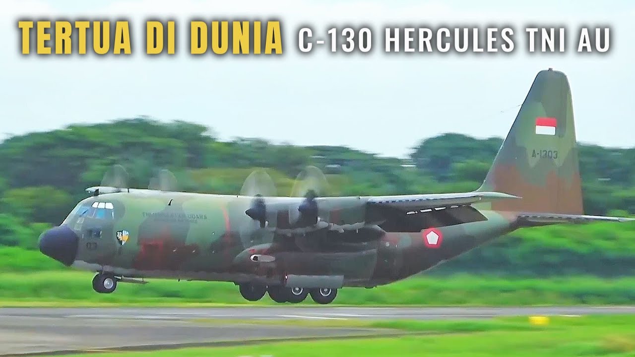 Luar Biasa !! 64 Tahun Mengabdi C-130 Hercules TNI Take Off Dan Landing