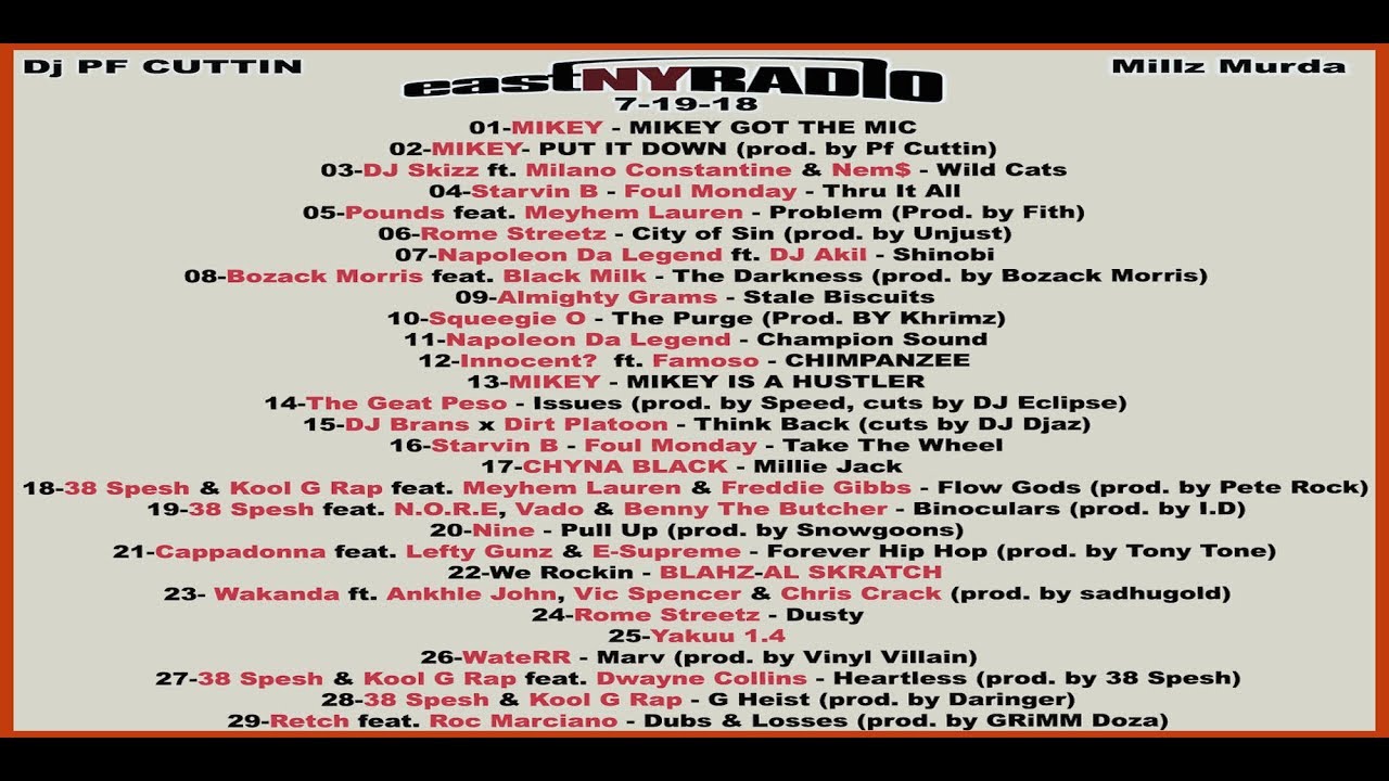 EastNYRadio 7-19 -18 Dj PF Cuttin all NEW hiphop.