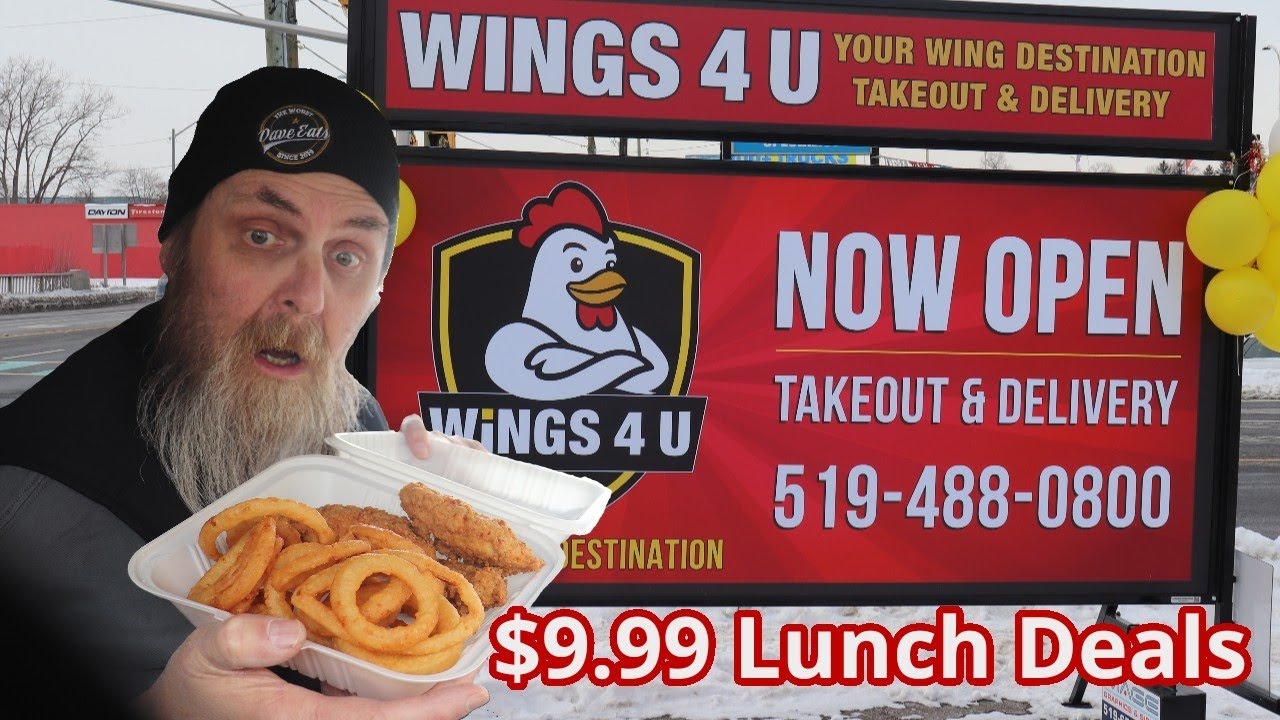 Специальное предложение на обед за 9,99 долларов в Wings 4 U (Лондон, Онтарио) #londonontariofood...