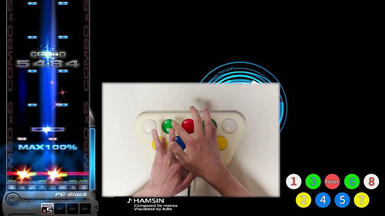 [DJMAX Trilogy] HAMSIN (8K HD) with mini pop'n controller.