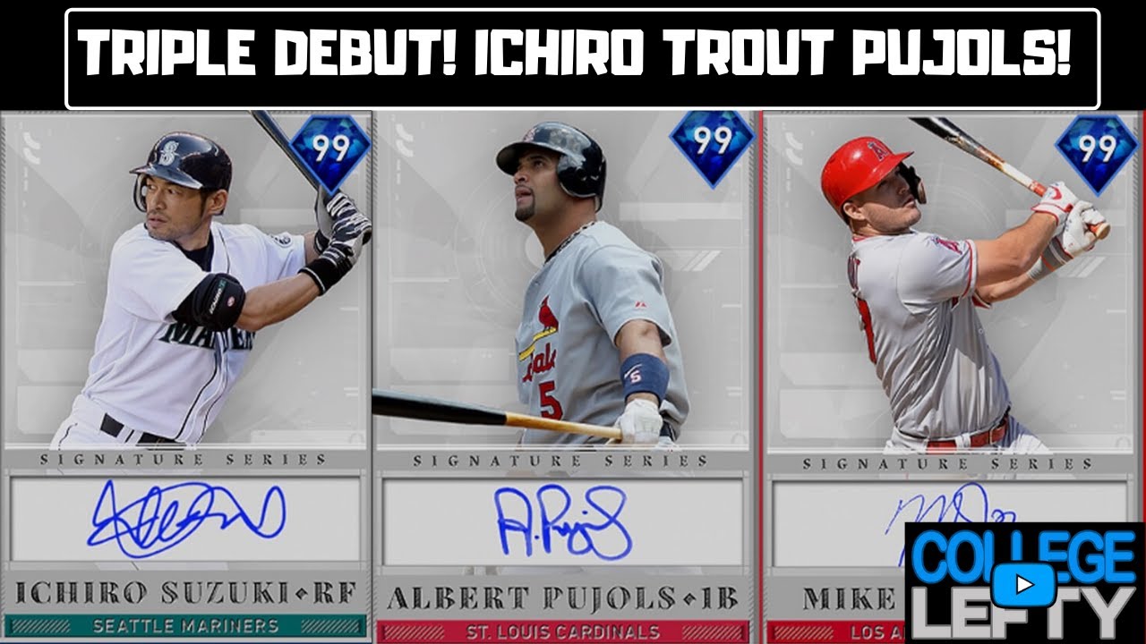 Triple Debut! Signature Series Ichiro, Trout, and Pujols! MLB The Show 19!