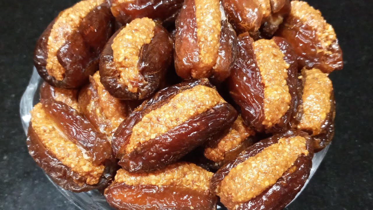 تمر معمر بنيسلي واللوز لذييييذ جدا